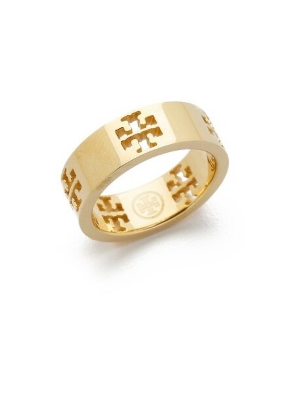 Tory Burch Gold Pierced T Ring Band